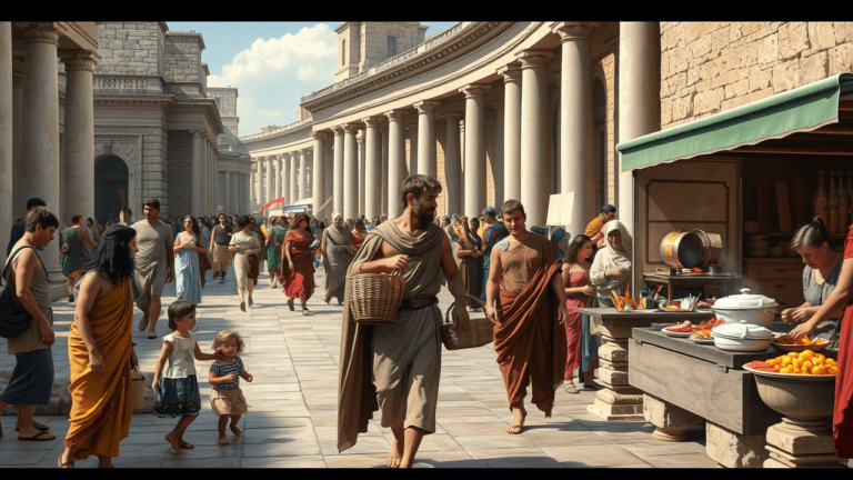 generate image for Daily Life of a Roman Civilian During the Early Roman Empire